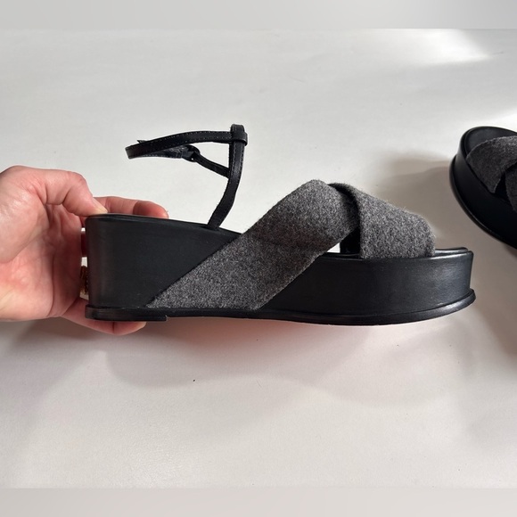 Osklen Black Wedge Platform Sandals - Picture 7 of 10